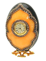 Vivian Alexander Gemstone Enameled Goose Egg Clocks