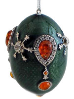 Vivian Alexander Jemstone & Silver Easter Egg Ornaments  