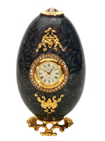 Vivian Alexander Gemstone Enameled Goose Egg Clocks