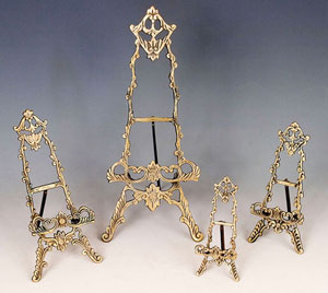 Medium Ornate Easel Stands - Solid Brass