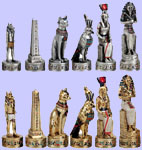 Pewter Egyptian Chess Set