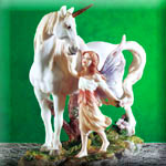 Unicorn and Fairy Figurine  - Faerie, fairie, faery, fay, fae, fey