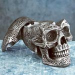 Tribal Pattened Skull Container
