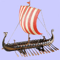 Viking Long Ship - Viking Warrior Figurines