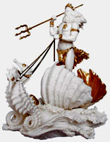 Neptune Statue - Poseidon - God of the Sea on Seahorse Chariot