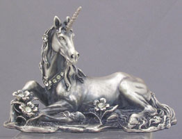 Unicorn Figurines  - Pewter & Crystal 