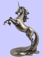 Unicorn Figurine  Bronze over Cold Cast Resin Core