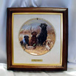 Oak Finish Wood Plate Frame With Gold Liner