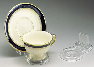 Clear Lucite Cup & Saucer Stand