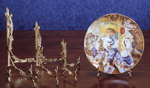 Ornate Brass Easel Display Plate Stand