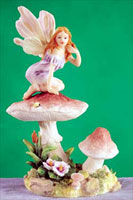 Purple Mushroom Fairy Figurine