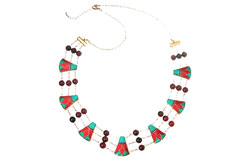 Lotus Beaded Necklace Costume Jewelry