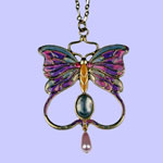 Nouveau Butterfly Pendant Costume Jewelry