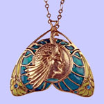 Nouveau Peacock Maiden Pendant Costume Jewelry