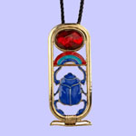 Scarab Cartouche Pendant Costume Jewelry