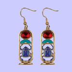 Scarab Cartouche Earring Costume Jewelry