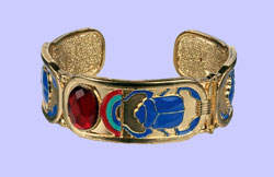Scarab Cartouche Bracelet Costume Jewelry
