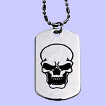 Evil Skull Dog Tag Costume Jewelry