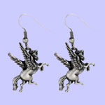 Pewter Pegasus Earrings Costume Jewelry