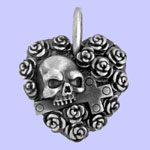 Rose Heart Skull Pendant Costume Jewelry