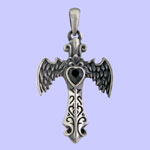 Angel Winged Cross Pendant Costume Jewelry