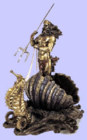 Poseidon on Seahorse Chariot Indoor & Outdoor Statue