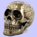 Bronze Flame Skull
