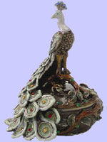 Peacock Round Jeweled Box