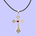 Cross w/Red Gems Necklace