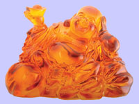 Amber Buddha Holding Nugget