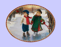 Winter Wonderland -  Sandra Kuck Christmas Plates - Wonders of Winter