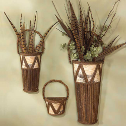 Birch & Twig Wall Baskets - Set of 3