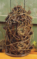 Round Woven Twig Bird House