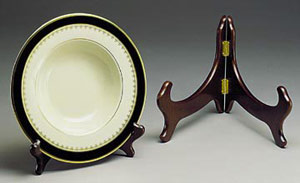 Large Hardwood Bowl & Platter Hinged Stand