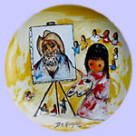 Little Girl Paints - Ted DeGrazia