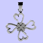 Four Heart Clover Pendant Costume Jewelry