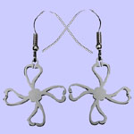 Four Heart Clover Earrings Costume Jewelry