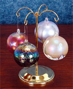 Gold Finish Ornament Display 4 Hook Tree - Gold Toned 4 Arm Ornament Stand