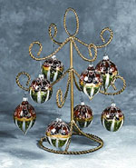 Gold Tone Twisted Wire 8 Ornament Display Tree - Gold-toned Twisted 8 Arm Ornament Display Tree