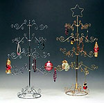 Gold or Silver Finish Ornament Display Tree 4 Tier 16 Arm with Removable Star - Gold or Silver Toned 16 Arm 4 Tier Ornament Display Tree