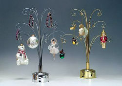 18in High Silver Tone Tabletop Ornament Display Tree - 15 Arm Silver Ornament Tree Stand