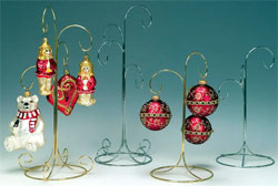 Silver or Gold Finish Multi Level Ornament Display Trees - Tiered Gold Toned Ornament Tree Stand