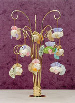 Gold Tone or Silver Fountain Style 15 Branch Ornament Display Tree - Fountain Style Gold Toned or Silver Ornament Tree